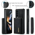 thumbnail image 3 of SaniMore Case for Samsung Galaxy Z Fold 4 7.6" 2022, Retro PU Leather Case Soft TPU Inner Detachable Magnetic Folding Card Pocket Flip Kickstand Anti-drop Shockproof Protectiive Case, Black, 3 of 10