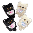 thumbnail image 2 of Cute Plush Cat Keychain Set 2PCS Kawaii Stuffed Animal Pendant Bag Charm Gift, 2 of 9