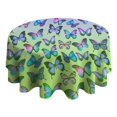 thumbnail image 4 of Gradient Color Butterfly Pattern Round Tablecloth 60"x60",Wrinkle Wipeable Table Cloth for Kitchen Dining Room Picnic Patio Party, 4 of 6