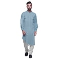 thumbnail image 2 of Atasi Mandarin Collar Printed Rayon Traditional Kurta For Men Casual Shirt, 2 of 6