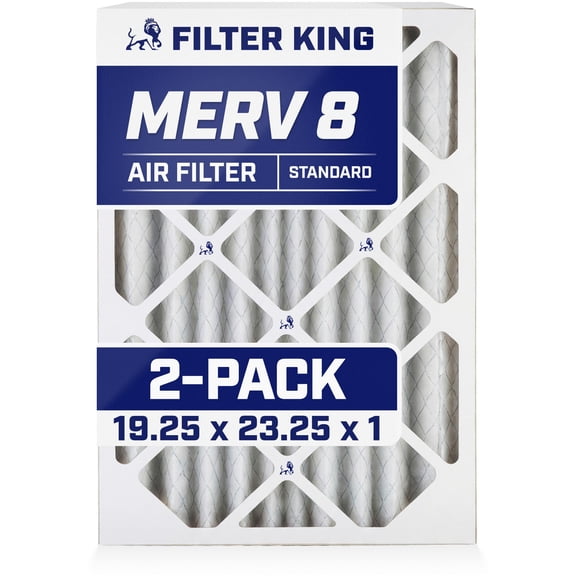 Filter King 19.25x23.25x1 Air Filter | 2-PACK | MERV 8 HVAC Pleated A/C Furnace Filters | MADE IN USA | Actual Size: 19.25 x 23.25 x .75"