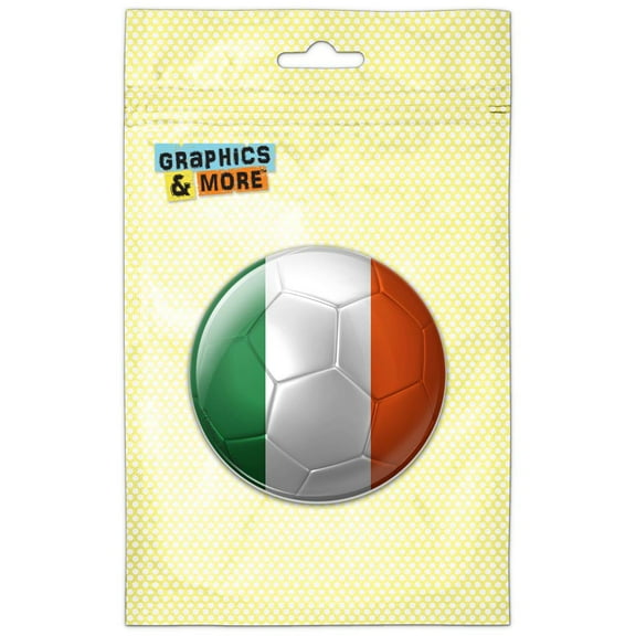 Ireland Flag Soccer Ball Futbol Football Pinback Button Pin Badge