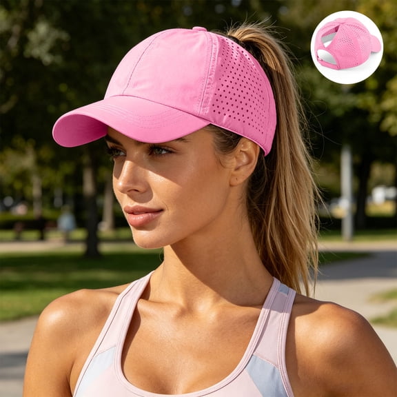 Karight Womens Ponytail Baseball Cap Adjustable High Messy Bun Ponycap Quick Drying Trucker Hats