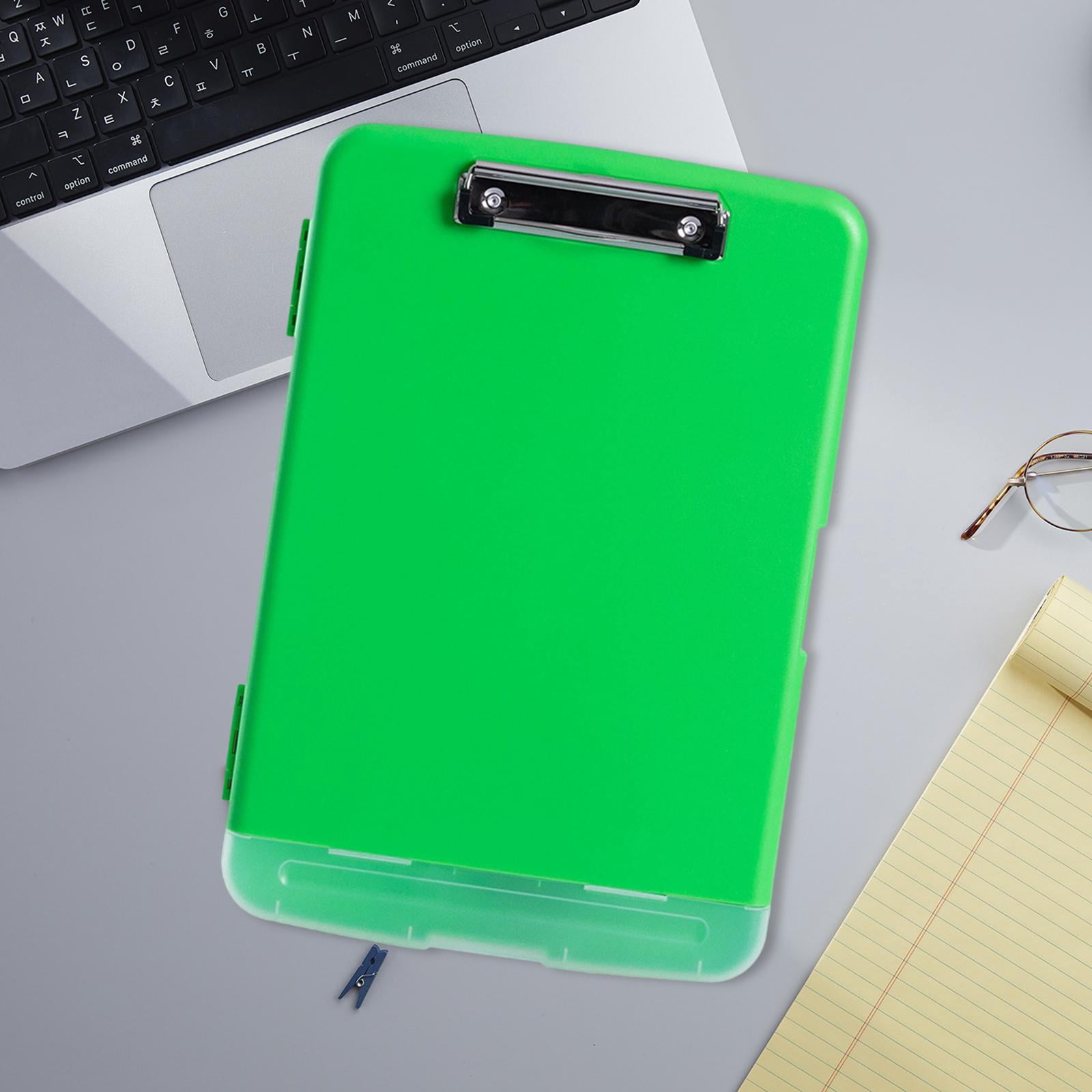simhoa Low Profile Clipboard with Storage and Pen Holder A4 Size Clipboard Organizer,PP,Multifunctional Nursing Clipboard for Office fluorescent green