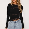 thumbnail image 2 of FAIWAD Women's Basic Slim Cropped Tops Long Sleeve Round Neck Stretch Color Block Pullovers Tops, 2 of 7
