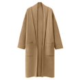 thumbnail image 4 of Baberdicy Cardigan Sweater Women's Autumn and Winter Solid Color Fashionable Thin Lapel Long Woolen Coat Casual Cardigan Women's Cardigans Coffee, 4 of 8