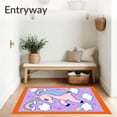 thumbnail image 3 of ODIKA 8'x10' Machine Washable Non-Slip Area Rug, Whimsical Unicorn Fantasy with Dancing Clouds and Pastel Motifs High Traffic Rug, Purple, 724036, 3 of 7