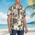 thumbnail image 5 of Balery Dark Enchanted Flowers And Birds Print Men's Hawaiian Shirts Short Sleeve Beach Shirt Relaxed Fit Vacation Button Down Shirts-Medium, 5 of 9