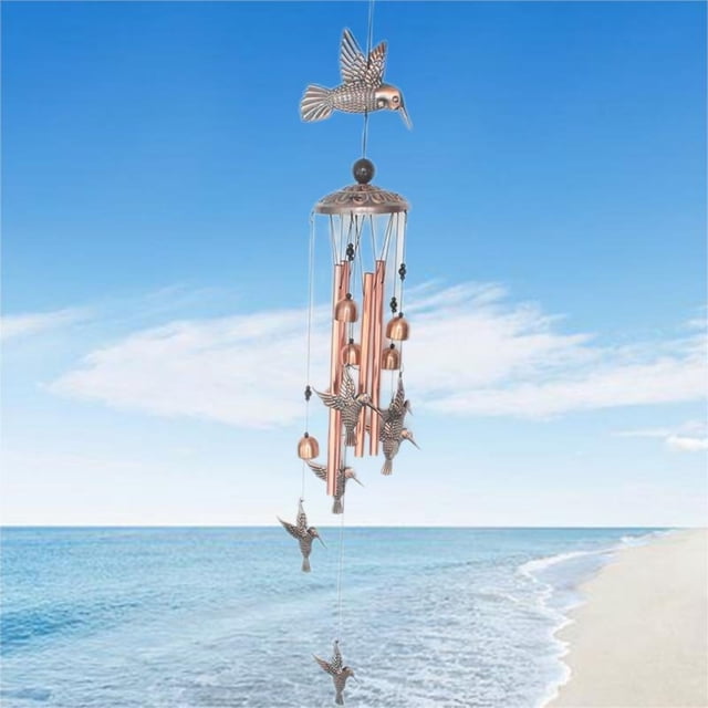 Xihbxyly Carillón de Viento de Cobre Hecho a Mano, Artesanía Única, Diseño Armonioso de Aluminio y Hierro, Elegante Decoración para El Hogar, Reflejo de La Luz Solar, Jardín, Balcón, Sala de Estar, 9