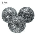 thumbnail image 3 of Uxcell 3Pcs Decorative Glass Balls 3.15 inch Orbs Centerpiece Balls Mosaic Glass Balls for Decor Bowls, Silver Black, 3 of 5