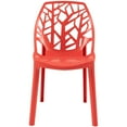 thumbnail image 2 of LeisureMod Modern Cornelia Tree Cut-Out Back Design Dining Chair, Solid Red Set of 2, 2 of 7
