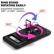 LeYi for Google Pixel 7A Case with 2 Pack Screen Protector, 360° Magnetic Ring Holder Kickst, Black