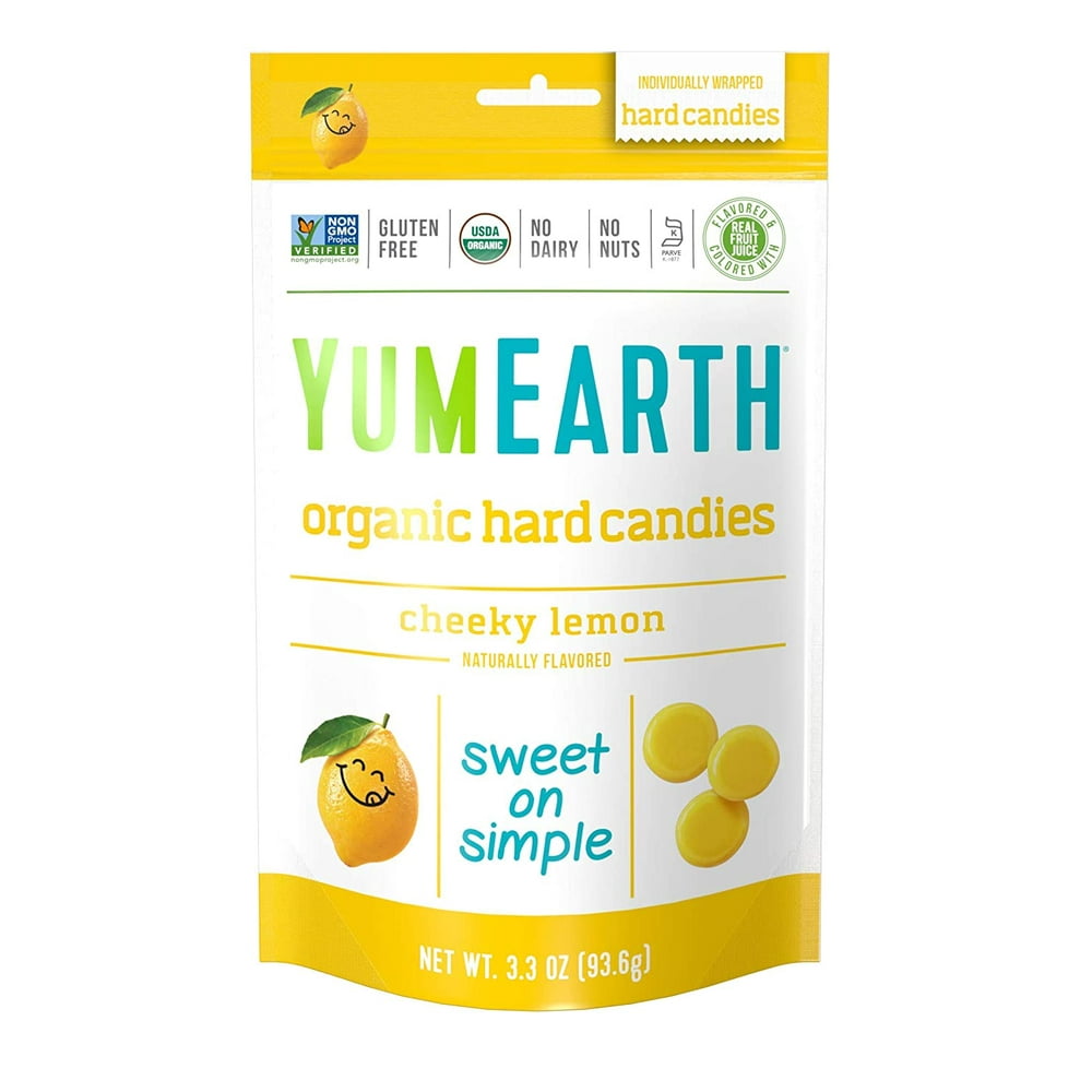 Yum Earth Organic Candy Drops Gluten Free Cheeky Lemon Flavor 3.3