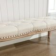 thumbnail image 6 of Dycanpo 45.2'' Bedroom Bench Seat Beige Linen, French Upholstered Ottoman Bench, 6 of 9