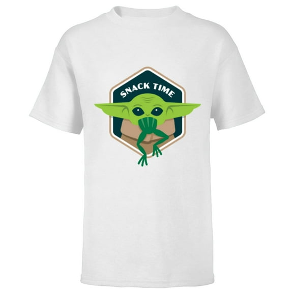 Star Wars The Mandalorian The Child Grogu Frog Snack Time - Short Sleeve T-Shirt for Kids - Customized-White