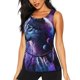 thumbnail image 1 of Balery Feathered Wolf Camiseta sin mangas estampada ligera para mujer, tops de entrenamiento sin mangas, camisetas de yoga transpirables de secado rápido.-Small, 1 of 7
