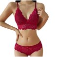 thumbnail image 5 of VBTAPA Women's 2 Piece Lingerie Set Floral Lace Bra and Panty Matching Sets Valentines Day Underwear Red L, 5 of 7