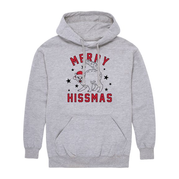 Instant Message - Merry Hissmas Christmas Cat- Men's Fleece Hoodie
