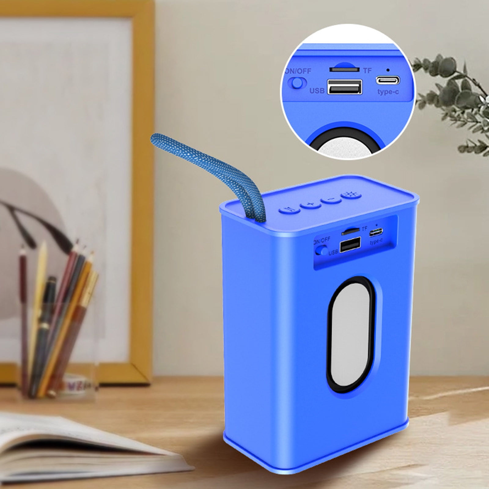 Nkmbld Car Subwoofer on Clearance Bluetooth Speaker Colorful Ambient Light Outdoor Car Desktop Subwoofer Mini Speaker, Birthday Gifts, Blue