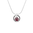 thumbnail image 2 of Delight Jewelry Silvertone Medium Translucent Maroon Paw Silvertone Grandmother Ring Charm Necklace, 18", 2 of 4