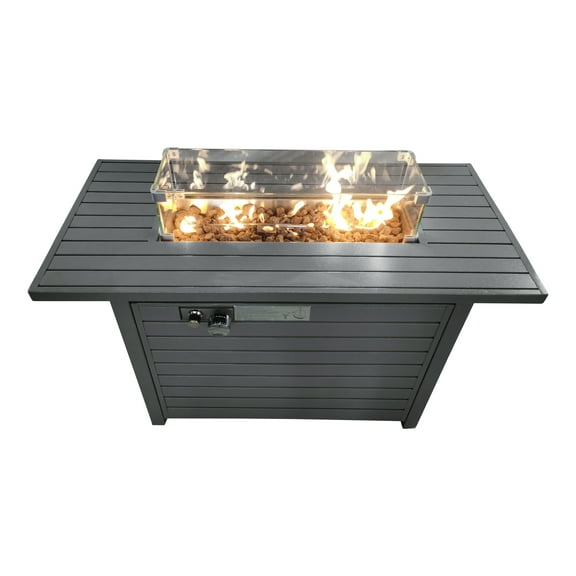 CoSoTower Living Source International 11'' H X 42'' L Steel Propane Outdoor Fire Pit Table with Lid
