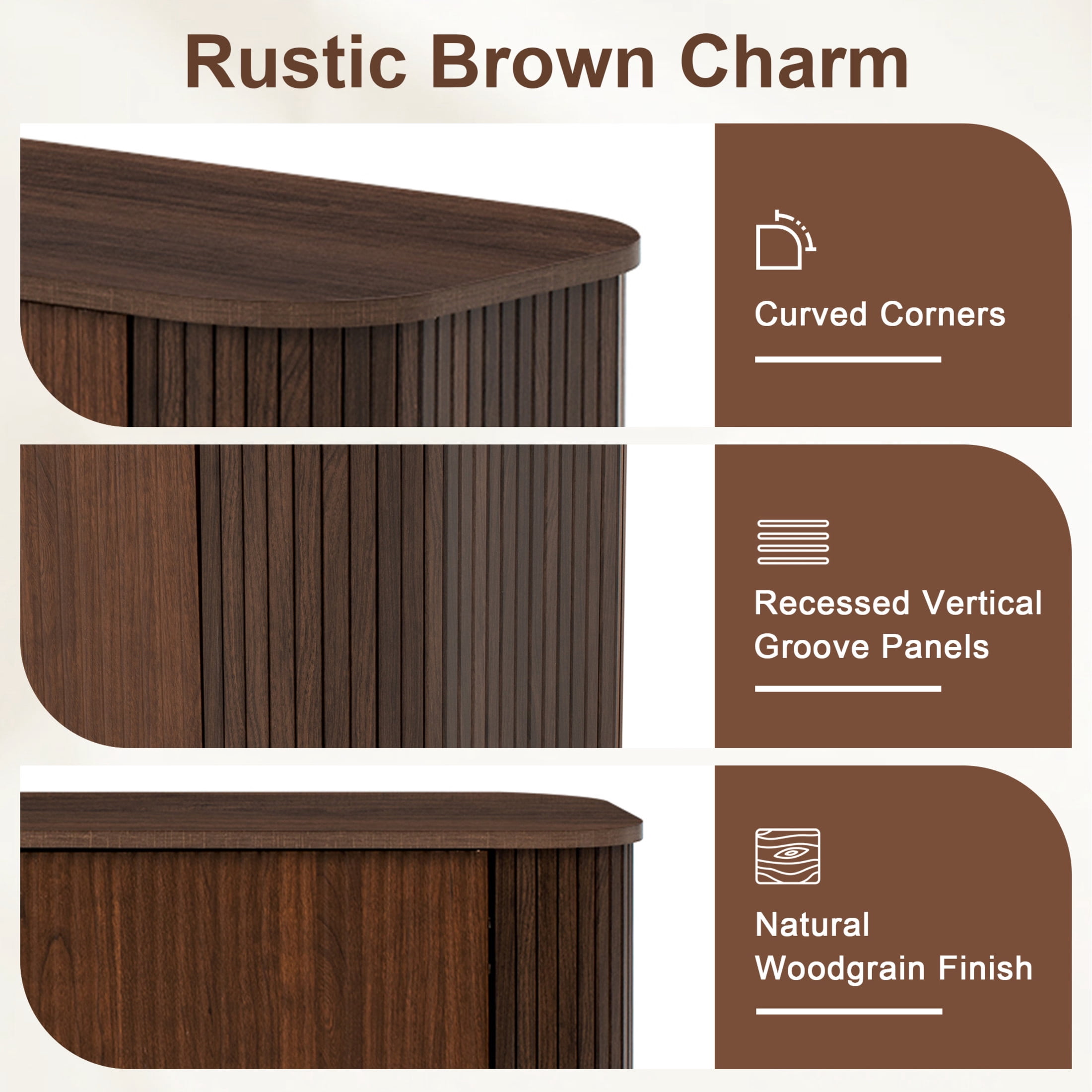 Noble House Modern TV Stand for TVs up to 80" with Ample Storage, Curved Corners, Dark Brown