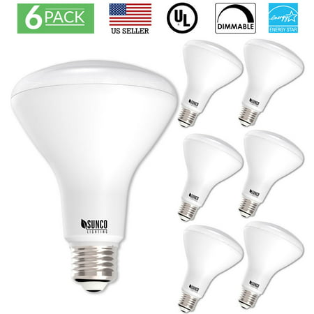 Sunco Lighting 6 Pack BR30 LED Light Bulb 11 Watt (65 Equivalent) 3000K Kelvin Warm White 850 Lumens, 25,000 Hours, Flood, Dimmable, Indoor / Outdoor, Home, Office And More - UL & ENERGY STAR