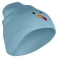 thumbnail image 4 of Turkey Face Embroidered 8 inch Acrylic Short Blank Beanie - Lt Blue OSFM, 4 of 5