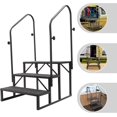 2 Step Ladder, RV Stairs Outdoor w/Two Handrails, 450lbs Steel Ladder