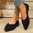 thumbnail image 3 of Rokment Womens Dress Shoes Ballet Flat for Ladies Business Office Work Spring Fall Knit Casual Pointed Toe Dressy Low Heels Comfortable Solid Walking Loafers Black Size 6.5, 3 of 6