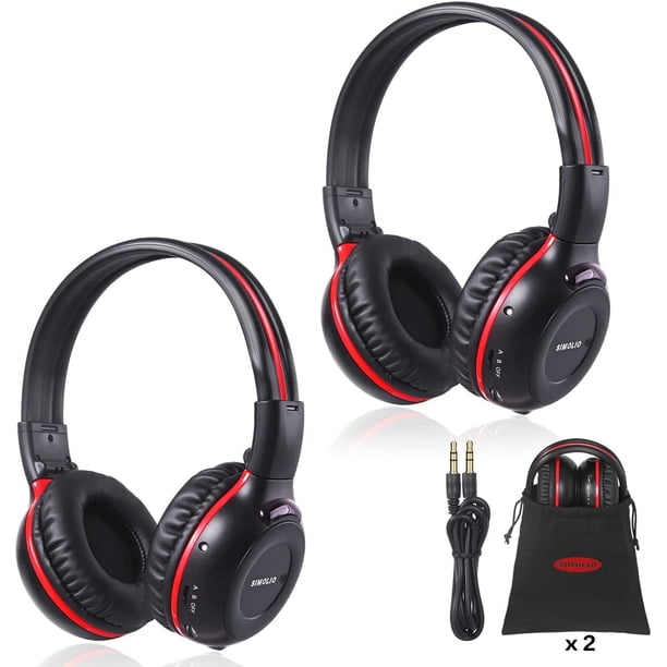 SIMOLIO 2 Pack of IR Headphones for Car DVD, Wireless Uconnect