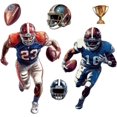 thumbnail image 3 of Rugby Player Wall Stickers Football Wall Decal Helmet Trophy Wall Art Decor Sports Window Sticker Room Art Decorations Decor for Room Gymnasium Classroom Playroom School, 3 of 8