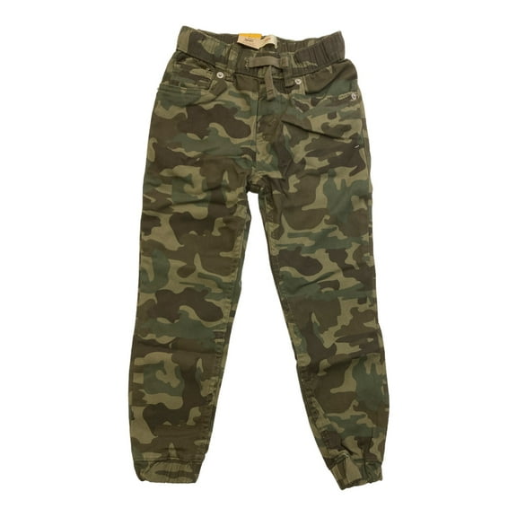 Levi's Youth Boy's Elastic Cuff Stretch Twill Jogger with Pockets (Green Camo, 8)