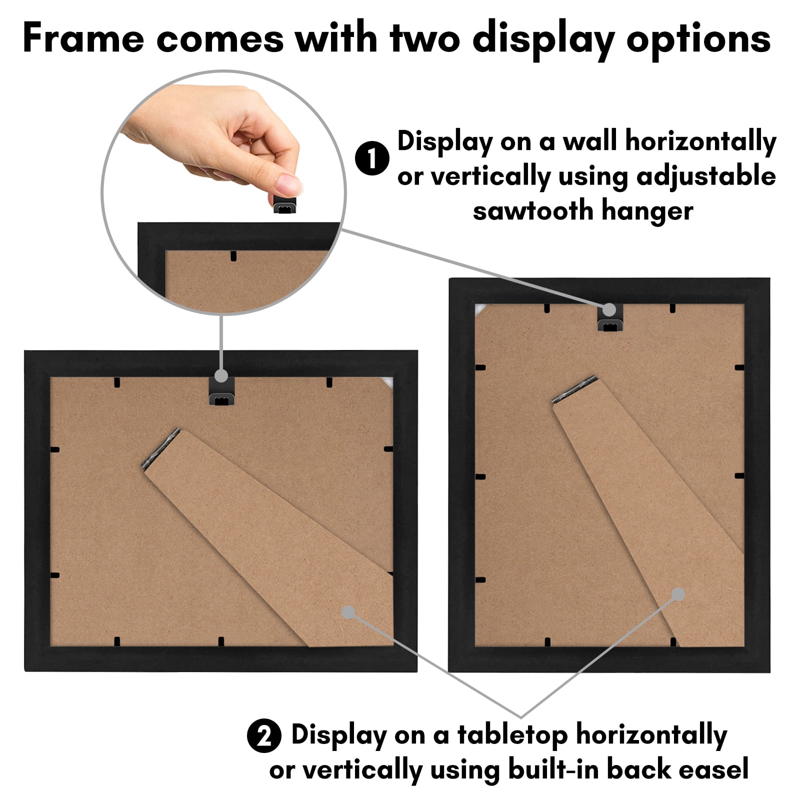 Americanflat 8.5x11 Diploma Frame with Shatter-Resistant Glass Document Frames Legacy Collection Wall - Black