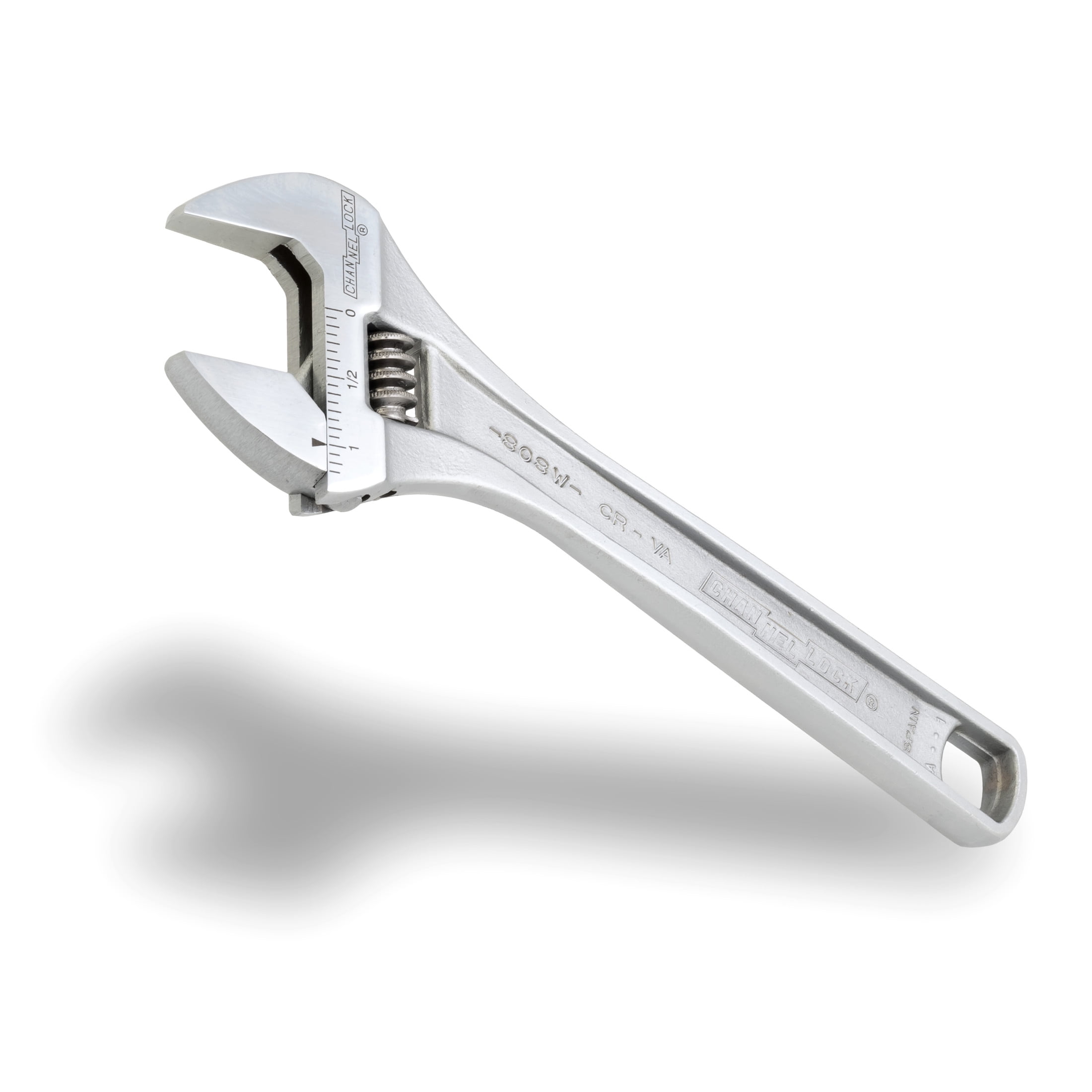 CHANNELLOCK 8-inch Adjustable Wrench, Precise 1.18-inch Wide Mouth Jaw Capacity (808W)
