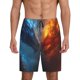 thumbnail image 1 of Balery Red And Blue Fire Dragon E Pantalones cortos de pijama de punto de algodón para hombre con cinturilla y bolsillos-Medium, 1 of 6