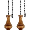 thumbnail image 1 of Qucyy 2Pack Retro Wooden Ceiling Fan Pull Chain Extender, 12in Decorative Fan String Pulls Extension,3mm Diameter Beaded Chain Pulls Ornaments with Connector Retro Wooden, 1 of 5