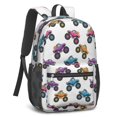 thumbnail image 2 of Monster Cartoon Truck White Pattern 17" School Backpacks for Teens,Waterproof Oxford Fabric,S-Shape Padded Straps for School,Travel,Hiking,Camping, 2 of 6