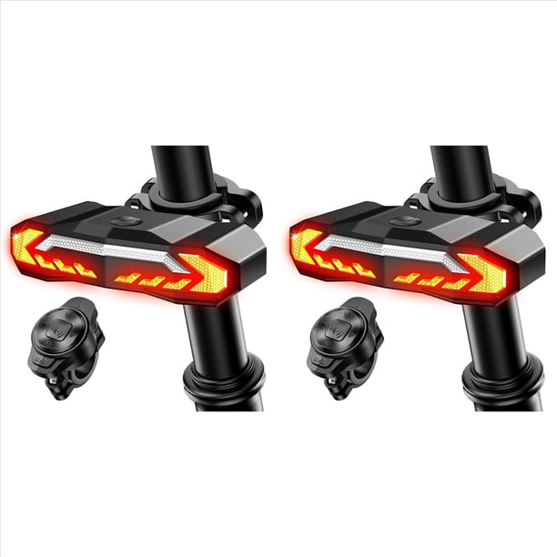 2X Luz Trasera Inteligente para Bicicleta con Señal de y Luz de Freno, Alarma Antirrobo para Bicicleta con Control Remoto, Luz Trasera para Bicicleta Resistente Al Agua IP65