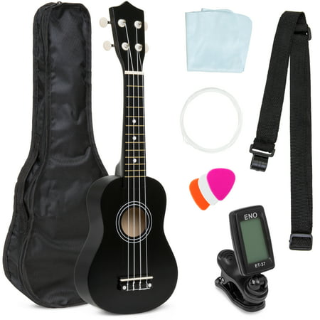 Best Choice Products Basswood Ukulele Musical Instrument Starter Kit w/ Waterproof Nylon Carrying Case, Strap, Picks, Cloth, Clip-On Tuner, Extra String - (Best Ukulele To Start With)