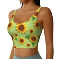 thumbnail image 2 of Fotbe Sunflower Leaves Pattern Womens' Sports Bra Longline Wirefree Padded with Medium Support Sports Moisture-Wicking Workou Vest,Tank Top-X-Large, 2 of 7