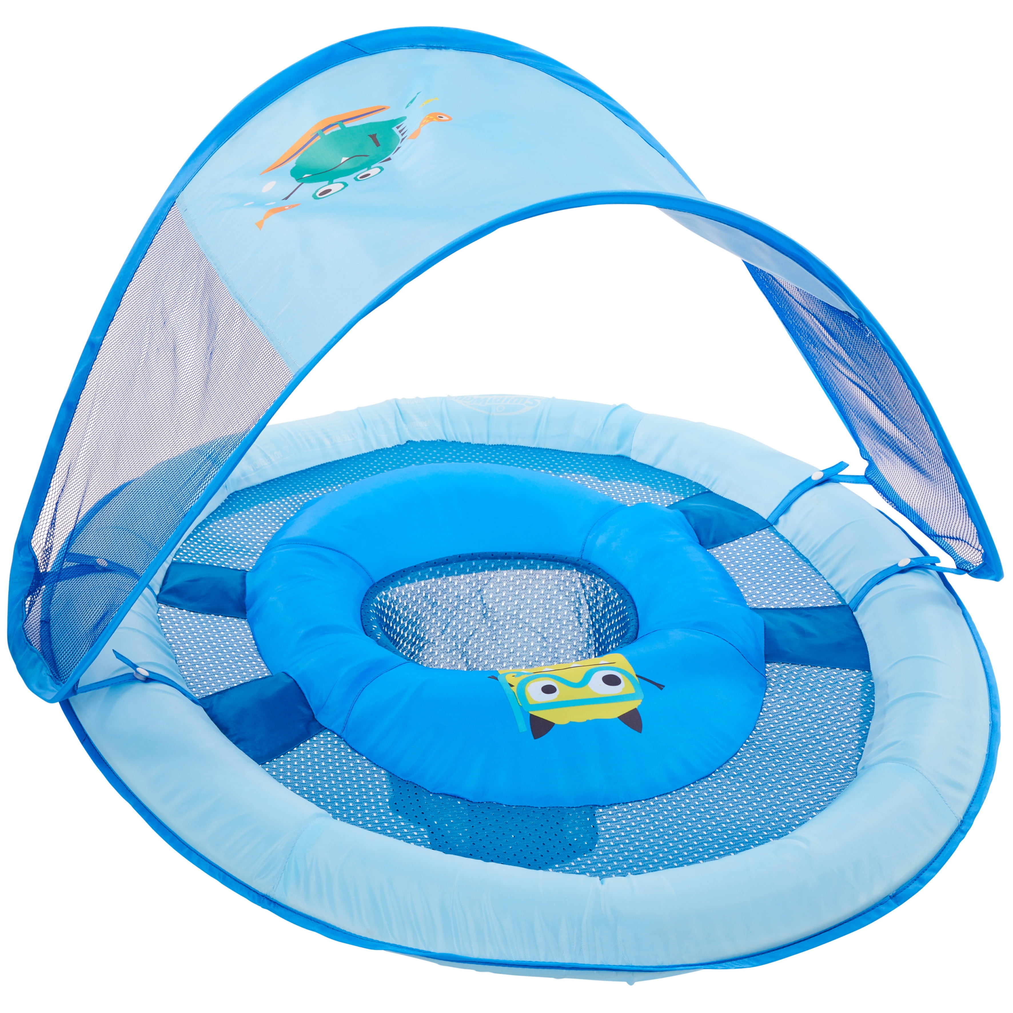 NIB SwimWays Sun Canopy Baby Boat Pink 9-24 months pool Summer fun Float boys 