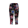 thumbnail image 5 of Royisotas Leggings Women Pants Casual Summer High Waist Independence Day Capris Pants Elastic Bottom Slim-Leg Women's Plus Size Capris, 5 of 5