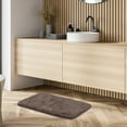 thumbnail image 6 of PiccoCasa Thick Plush Bath Mat Rugs Floor Kitchen Door Rug Soft Microfiber Non-slip TPR Rubber Carpet Brown 16" x 24", 6 of 8