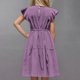thumbnail image 4 of Odeerbi Niñas Verano Algodón Lino Vestido Ruffle Sleeve Tiered Tank Vestido Color Sólido Cuello Redondo Sin Mangas Vestido de Sol, 4 of 9