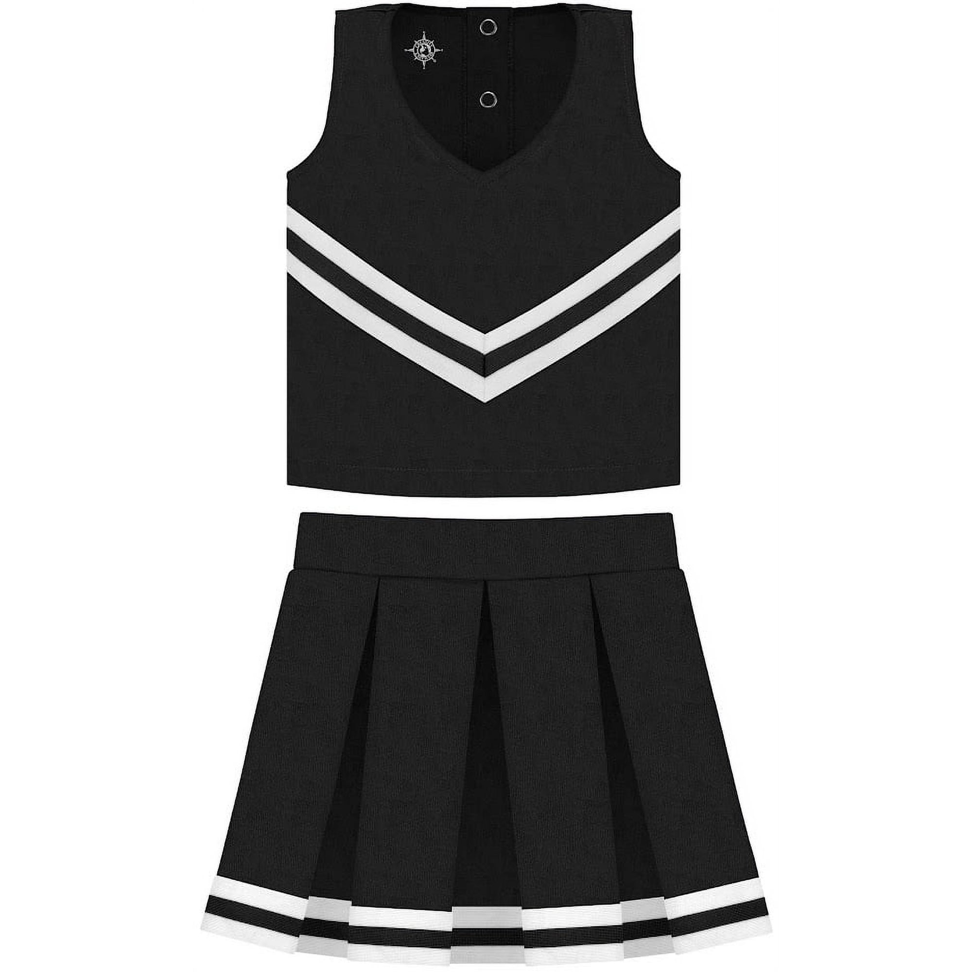 Creative Knitwear Black Cheerleader Uniform for Toddler and Junior Girls - 3 Piece Dress With Bloomers