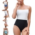 thumbnail image 1 of White Traje de baño de una pieza para mujer, Monokini con tiras, traje de baño, ropa de playa, 1 of 4