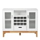 thumbnail image 2 of Costway Despensa para Vinos Armario Estante de Madera para 12 Botellas de Vino con 2 Puertas Cajón Armario para Comedor Cocina 100 x 33 x 80 cm Blanco, 2 of 8