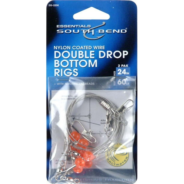 Hurricane 24Inch Double Drop Bottom Nylon Coated Wire Rig (2Pack), 60