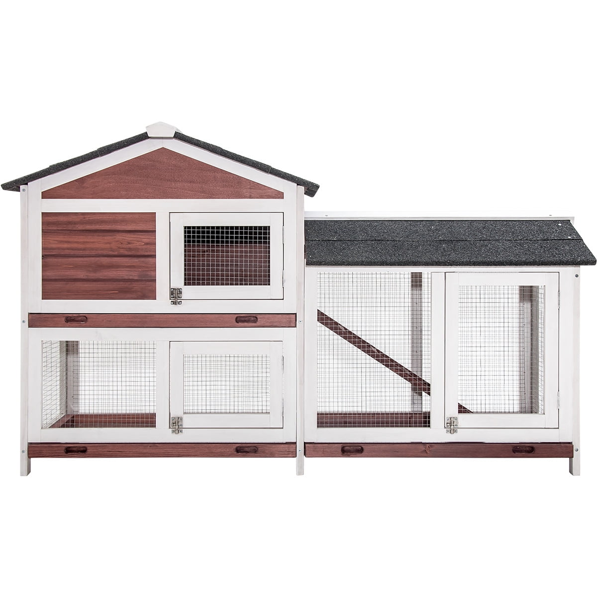 2 Tier Rabbit House Wooden Rabbit Cage Indoor Rabbit Hutch Chicken Coop